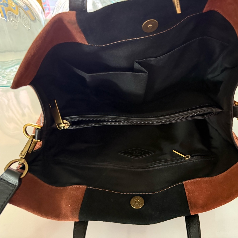 Coach Navy and Tan Shoulder Bag - Picture 7 of 14